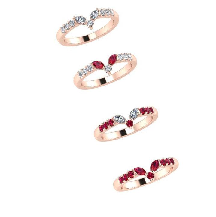 Marquise and Round Diamond Band - Thenetjeweler
