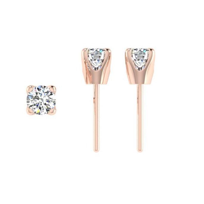 Round diamond stud earrings .40 ctw - Thenetjeweler