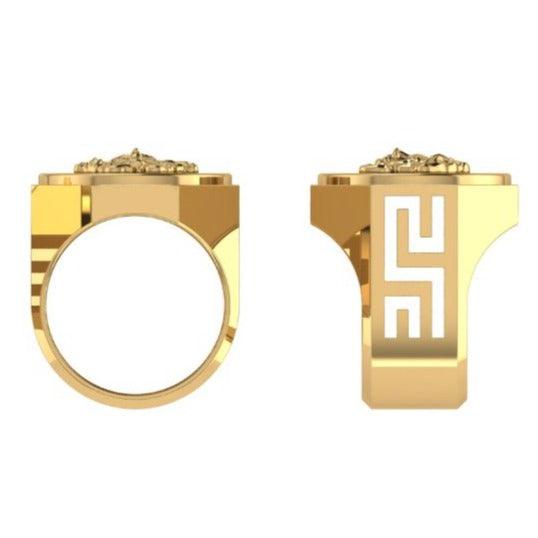 Men's Medusa Symbol Ring 10K Yellow Gold - Thenetjeweler