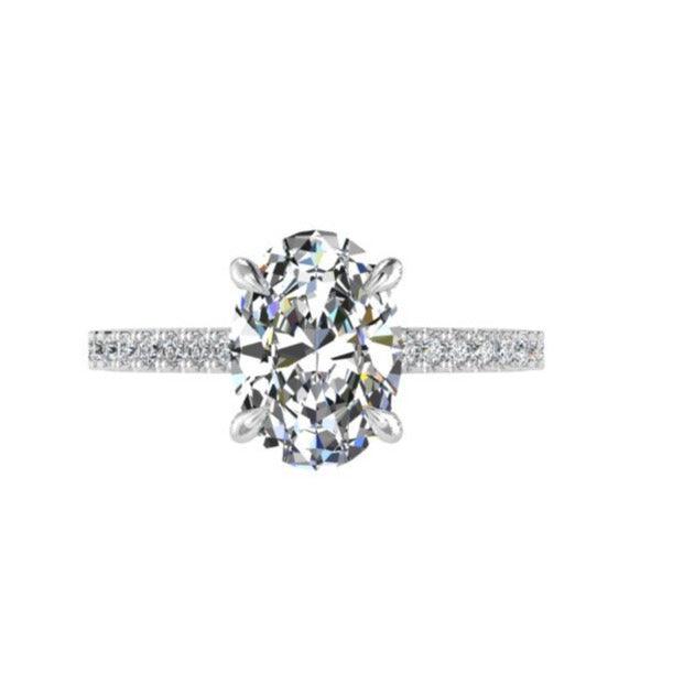 Hidden halo diamond engagement ring - Thenetjeweler