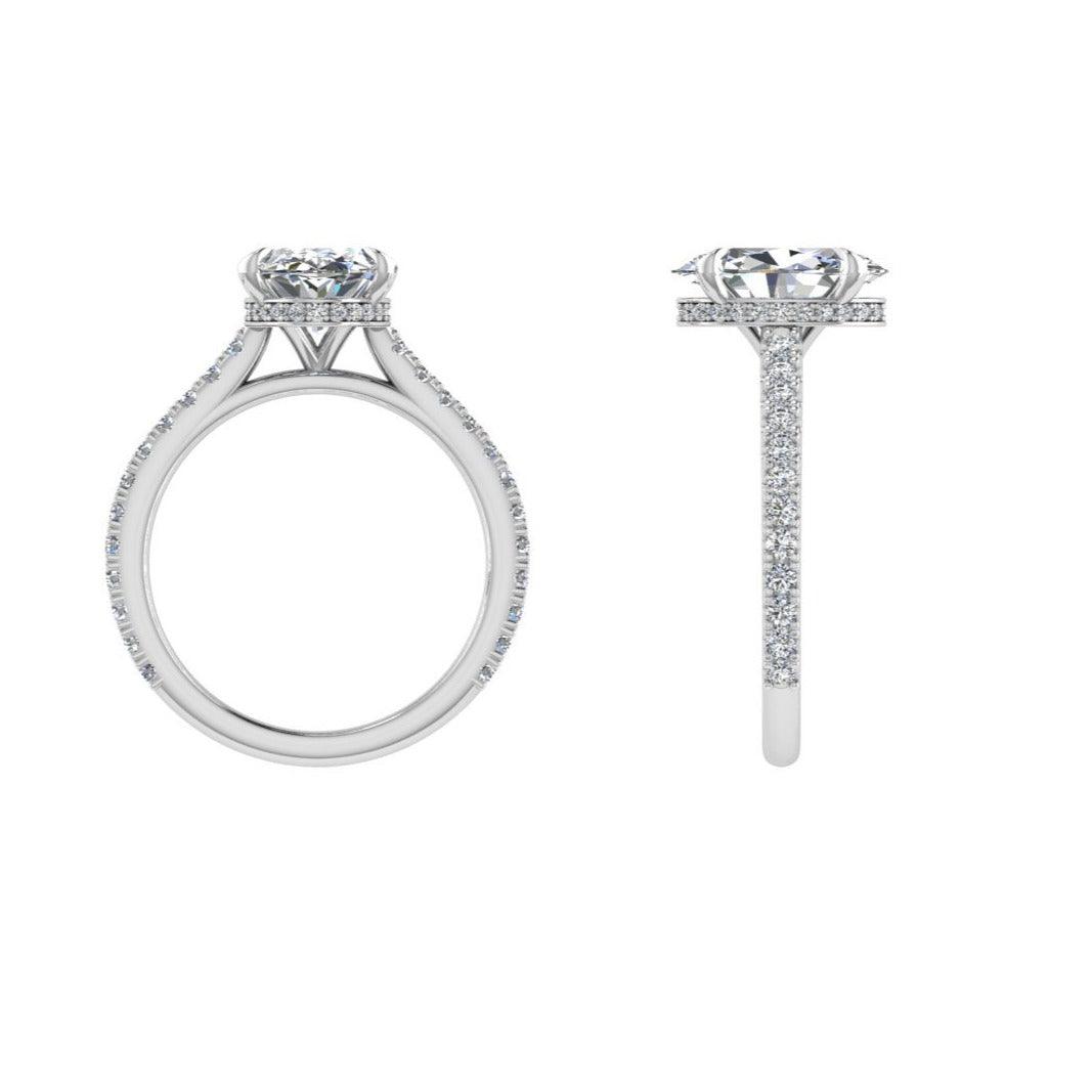Hidden halo diamond engagement ring - Thenetjeweler