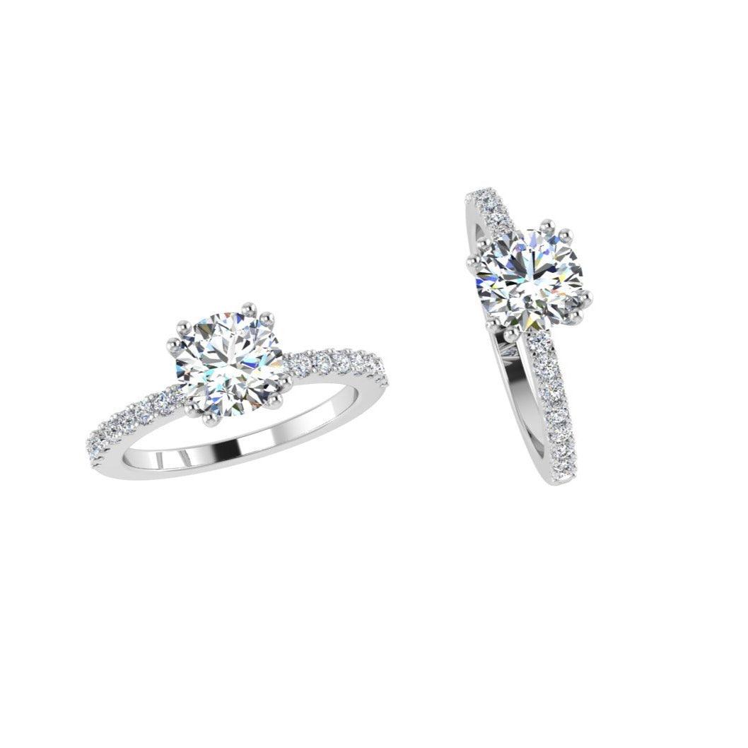 Round Diamond Engagement Ring 0.20 ct. t.w. - Thenetjeweler