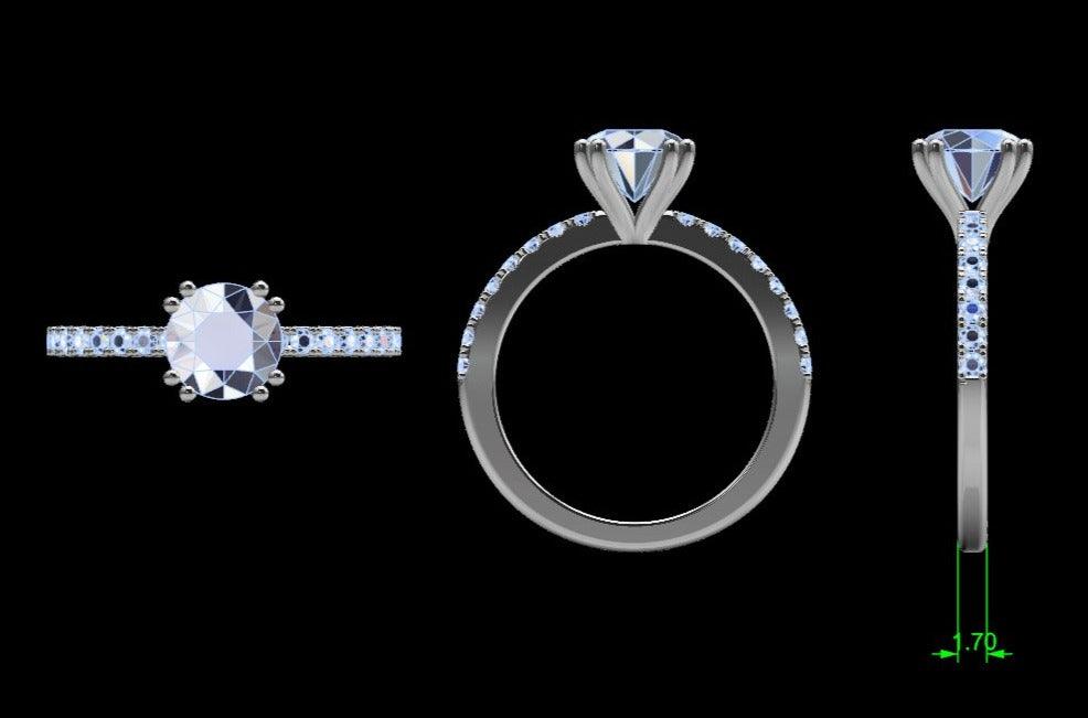 Round Diamond Engagement Ring 0.20 ct. t.w. - Thenetjeweler