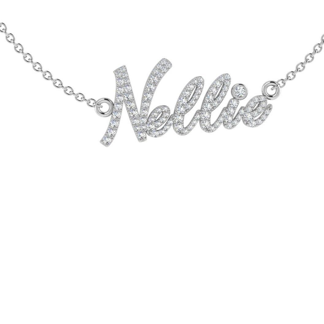 Personalized Diamond Name Necklace Nellie - Thenetjeweler