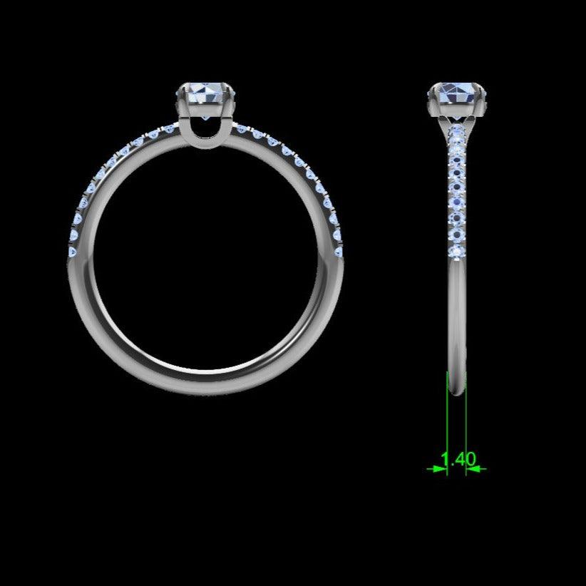 Round Diamond Engagement Ring Side Stones 0.11ct - Thenetjeweler