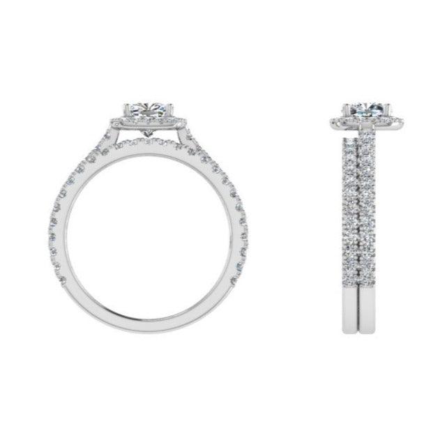 Diamond Engagement and Wedding Ring Set 14K White Gold - Thenetjeweler