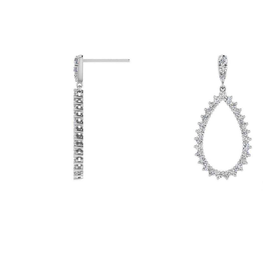 Open Diamond Drop Earrings - Thenetjeweler