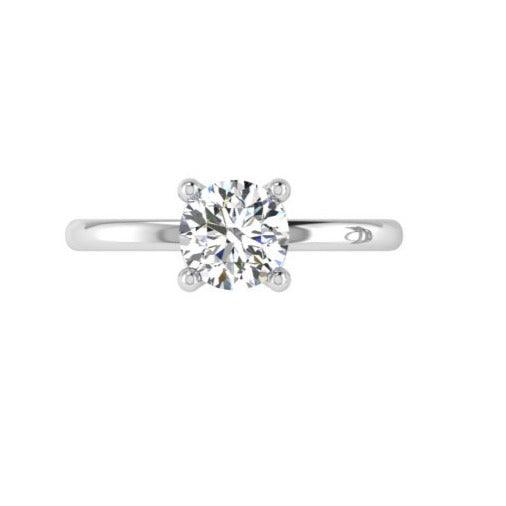 High set Diamond Solitaire Engagement Ring - Thenetjeweler