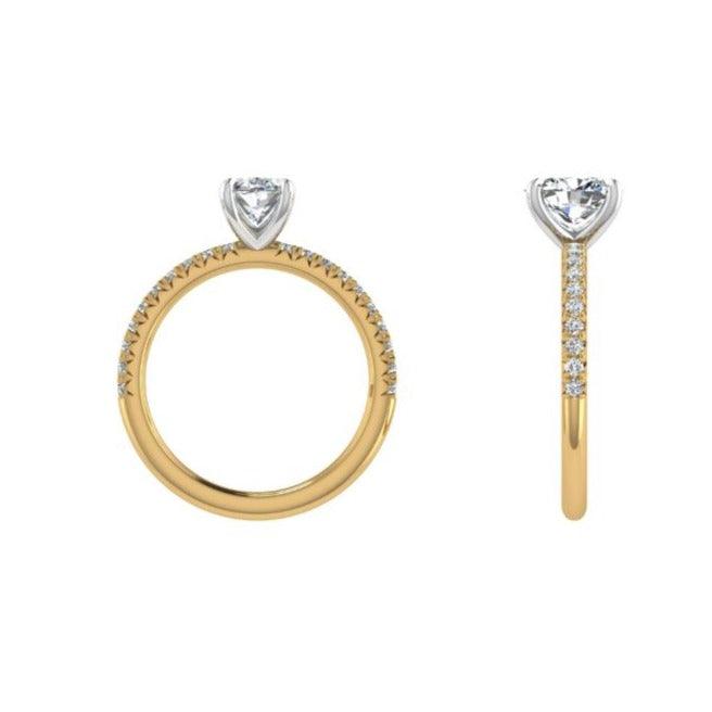 Two Tone Oval Diamond Engagement Ring - Thenetjeweler