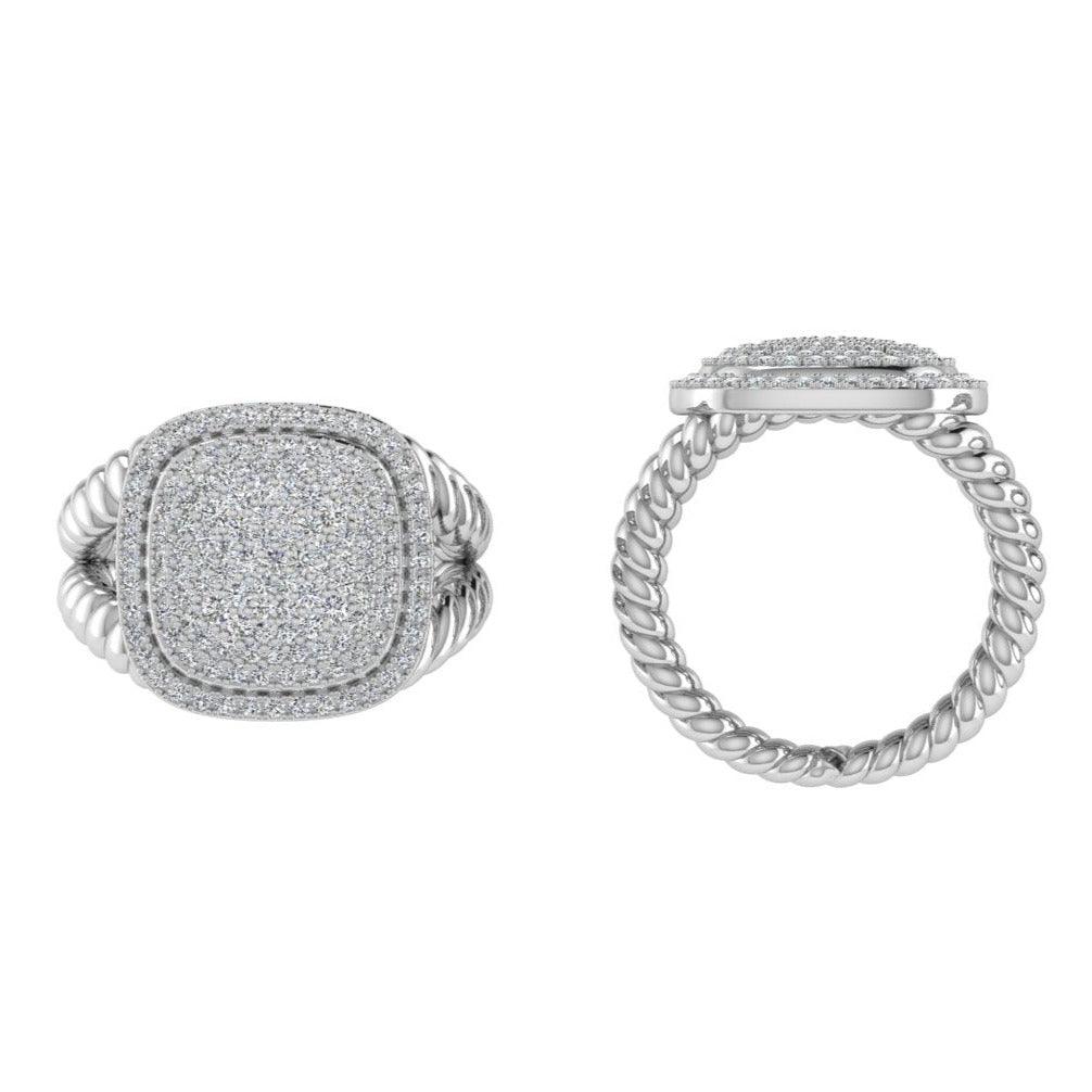 Diamond Ring Cable Split Band 14K Gold - Thenetjeweler