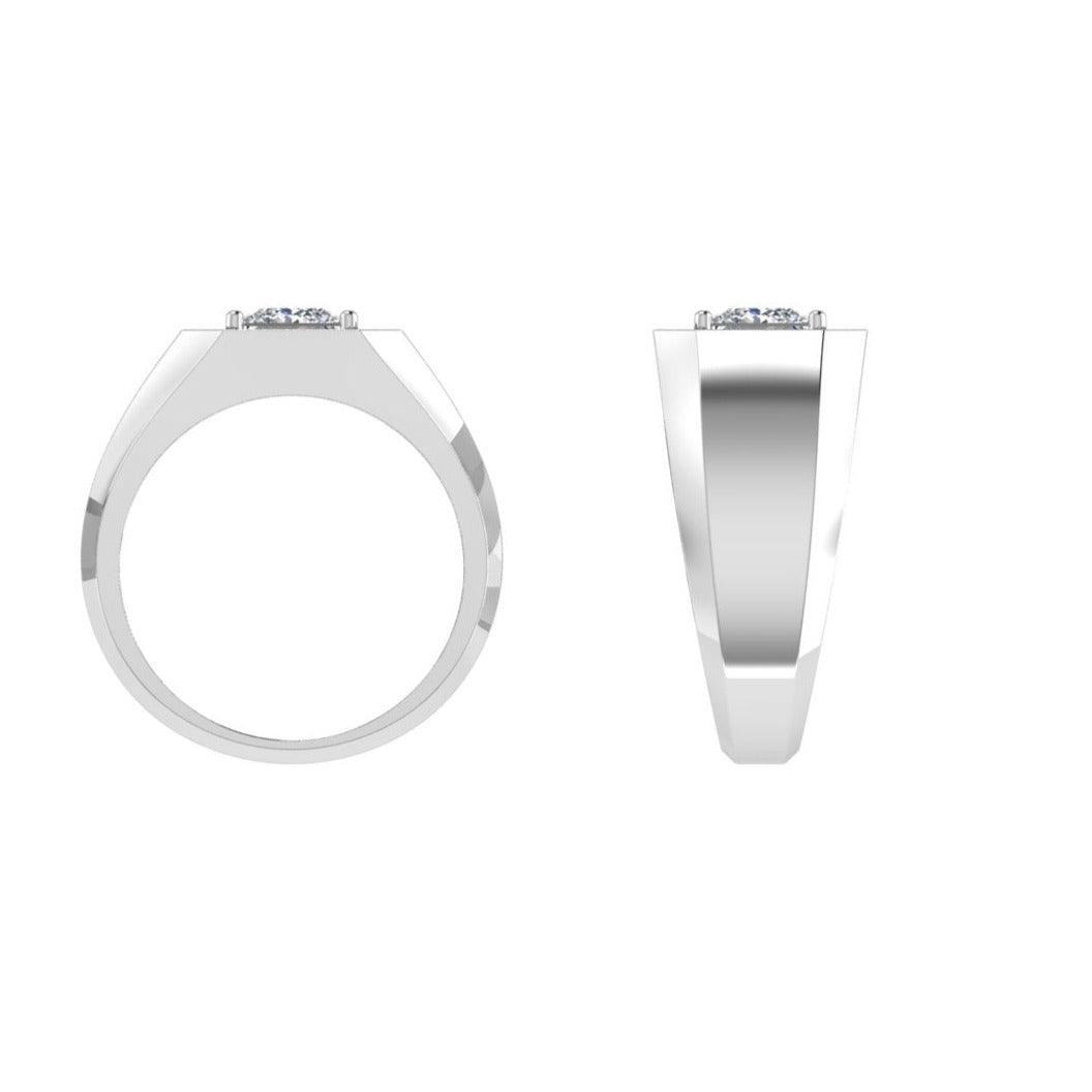 Men's Gold Diamond Signet Ring - Thenetjeweler