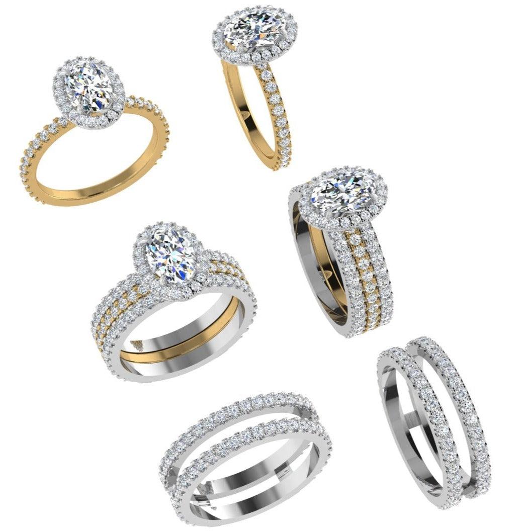 18K White Gold Diamond Ring Jacket 0.71 ct - Thenetjeweler