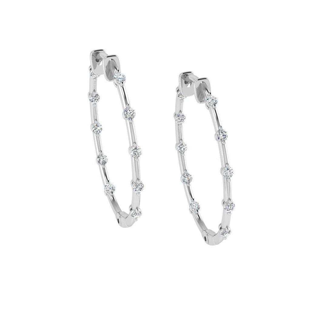 Diamond Hoop Earrings 0.60 ct - Thenetjeweler