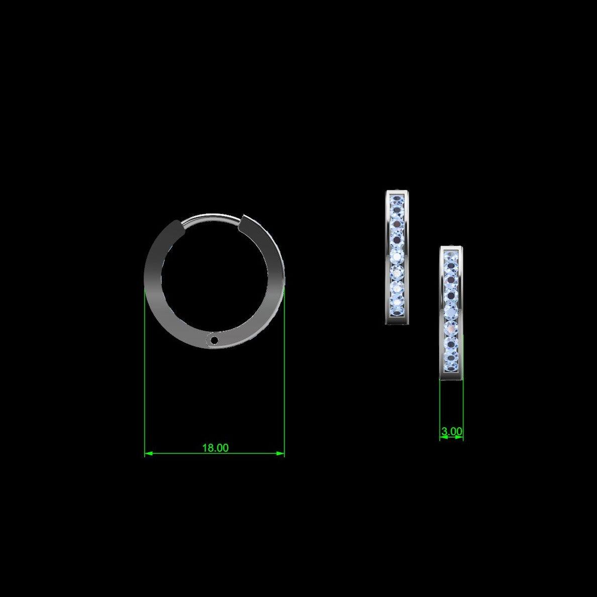 14K Gold Inside Out Channel Set Diamond Hoop Earrings - Thenetjeweler