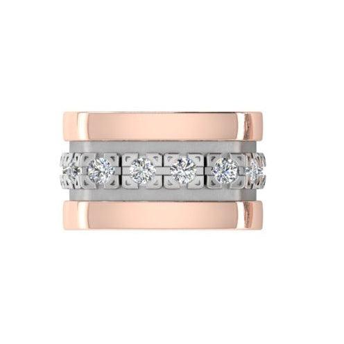 Mens Diamond Inlay Matte Wedding Ring - Thenetjeweler