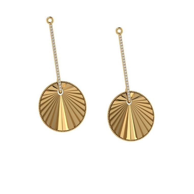 DIAMOND DISC DANGLE EARRINGS - Thenetjeweler