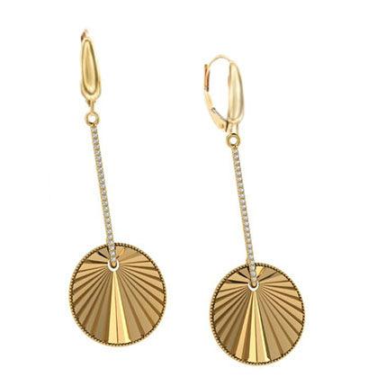 DIAMOND DISC DANGLE EARRINGS - Thenetjeweler