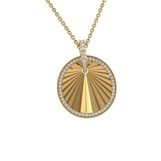 Diamond Rays Disk Pendant - Thenetjeweler
