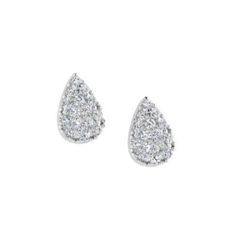 Pear Cluster Diamond Stud Earrings 14K Gold - Thenetjeweler