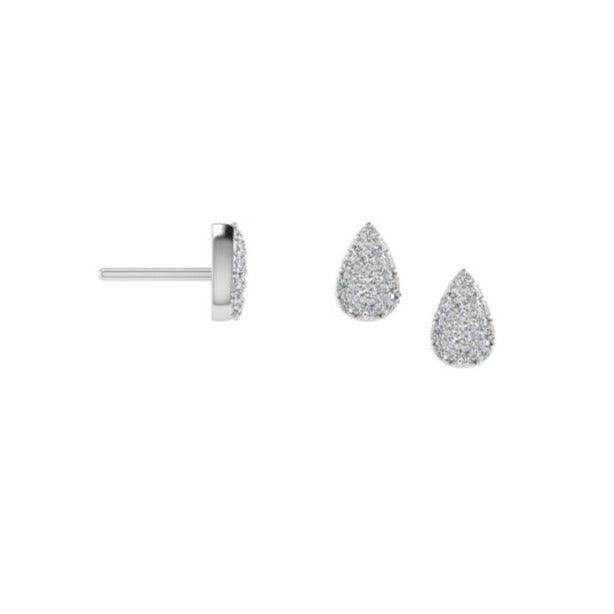 Pear Cluster Diamond Stud Earrings 14K Gold - Thenetjeweler