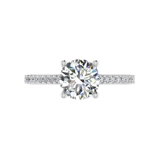 Round Diamond Side Stone Engagement Ring - Thenetjeweler