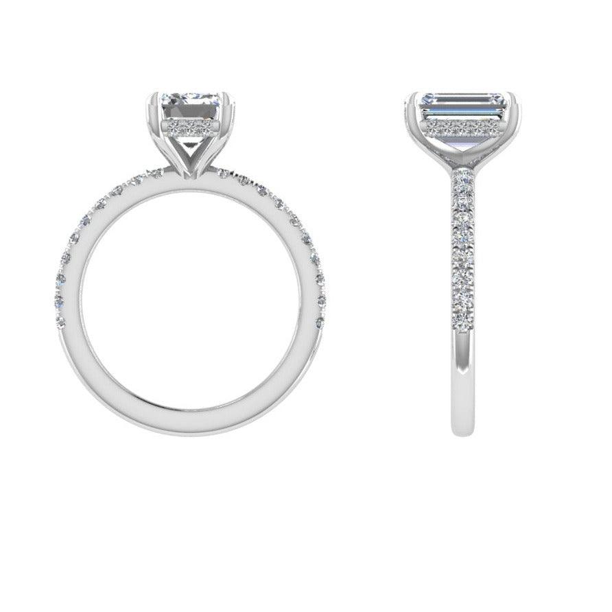 Emerald Cut Diamond Engagement Ring 0.36 carats - Thenetjeweler