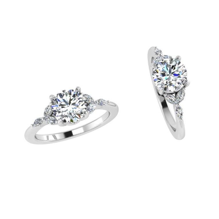 Petals Marquise Diamond Engagement Ring - Thenetjeweler