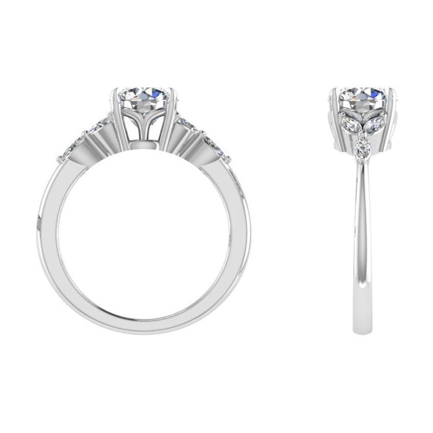 Petals Marquise Diamond Engagement Ring - Thenetjeweler