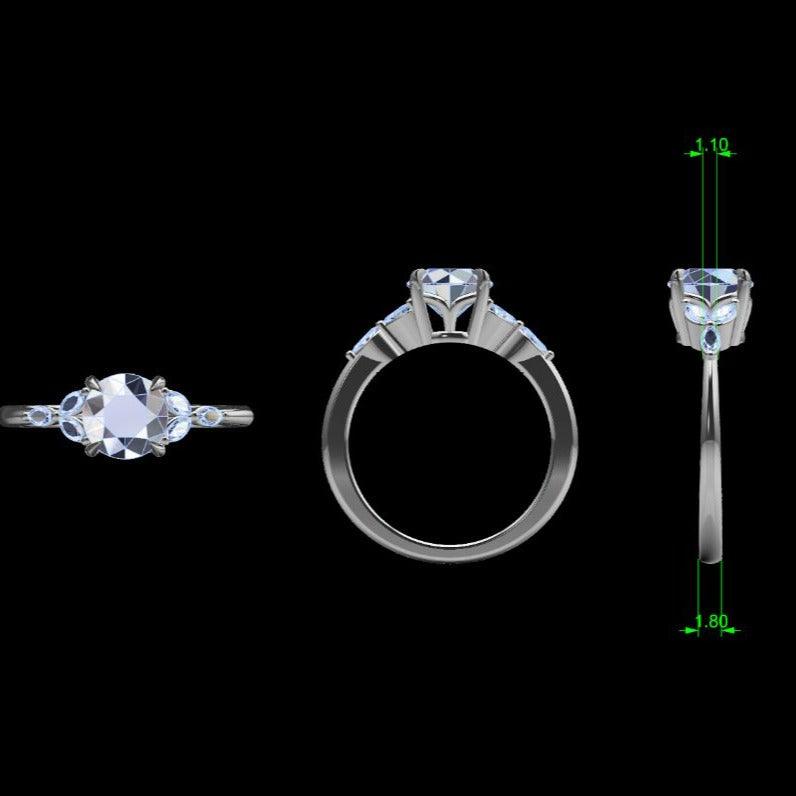 Petals Marquise Diamond Engagement Ring - Thenetjeweler