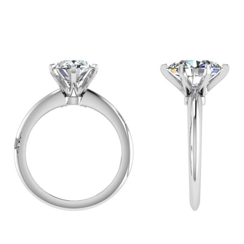 6 prong oval diamond ring - Thenetjeweler