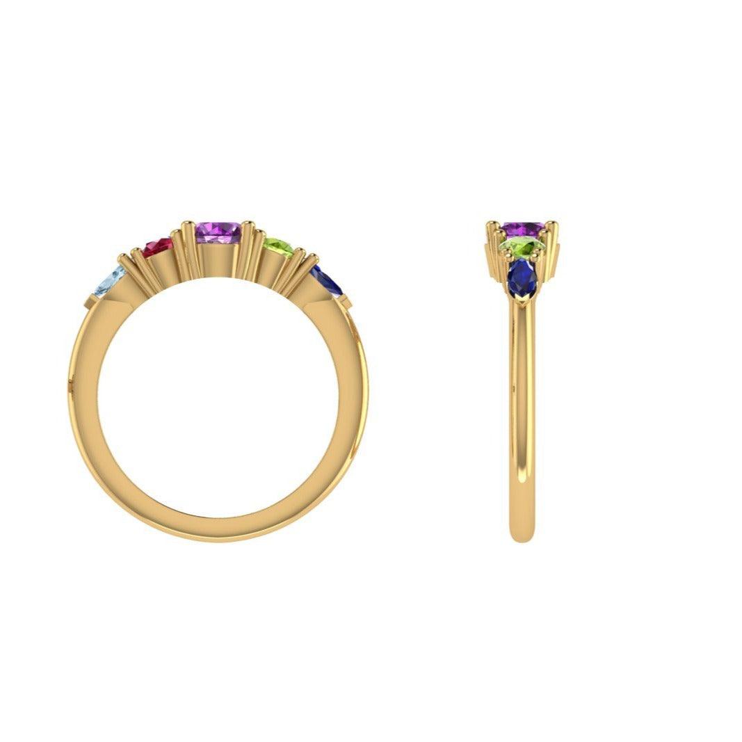 Family ring with 5 birthstones - Thenetjeweler