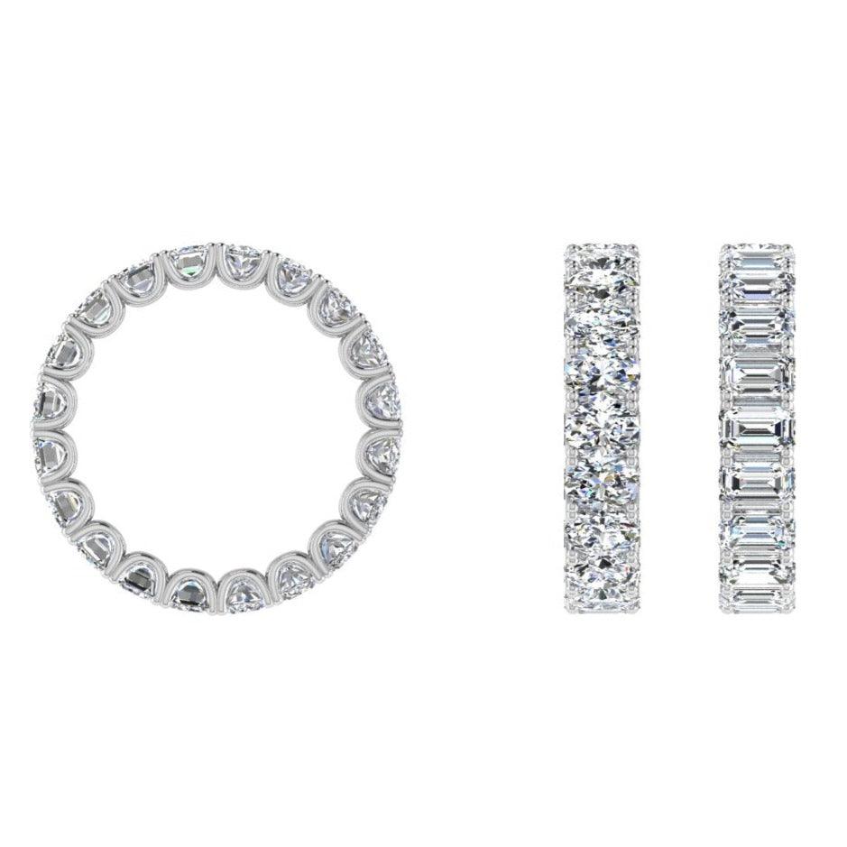 Oval and Emerald cut Diamond Eternity Band in Platinum - Thenetjeweler