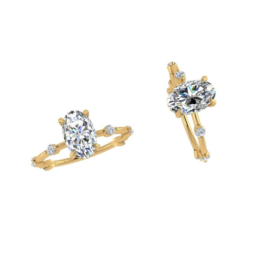Oval Diamond Ring with Hidden Halo - Thenetjeweler