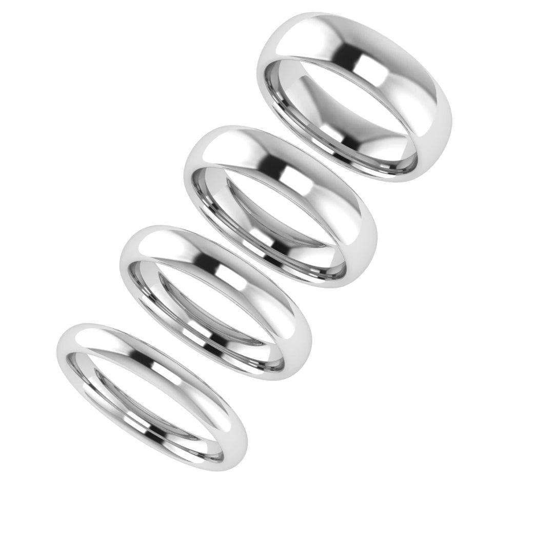 3mm Men's Wedding Ring White Gold Comfort Fit - Thenetjeweler