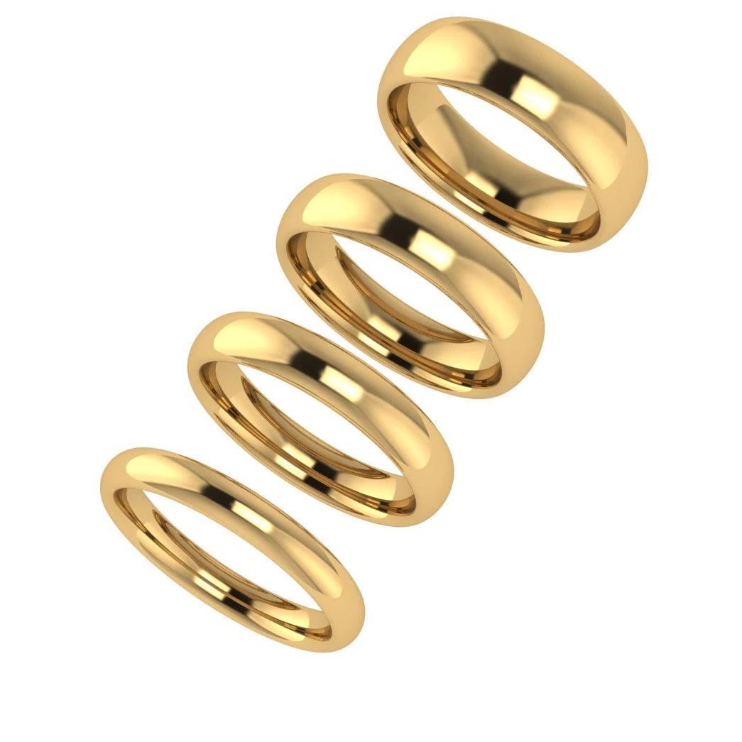 4mm Men's Wedding Ring Yellow Gold Comfort Fit - Thenetjeweler