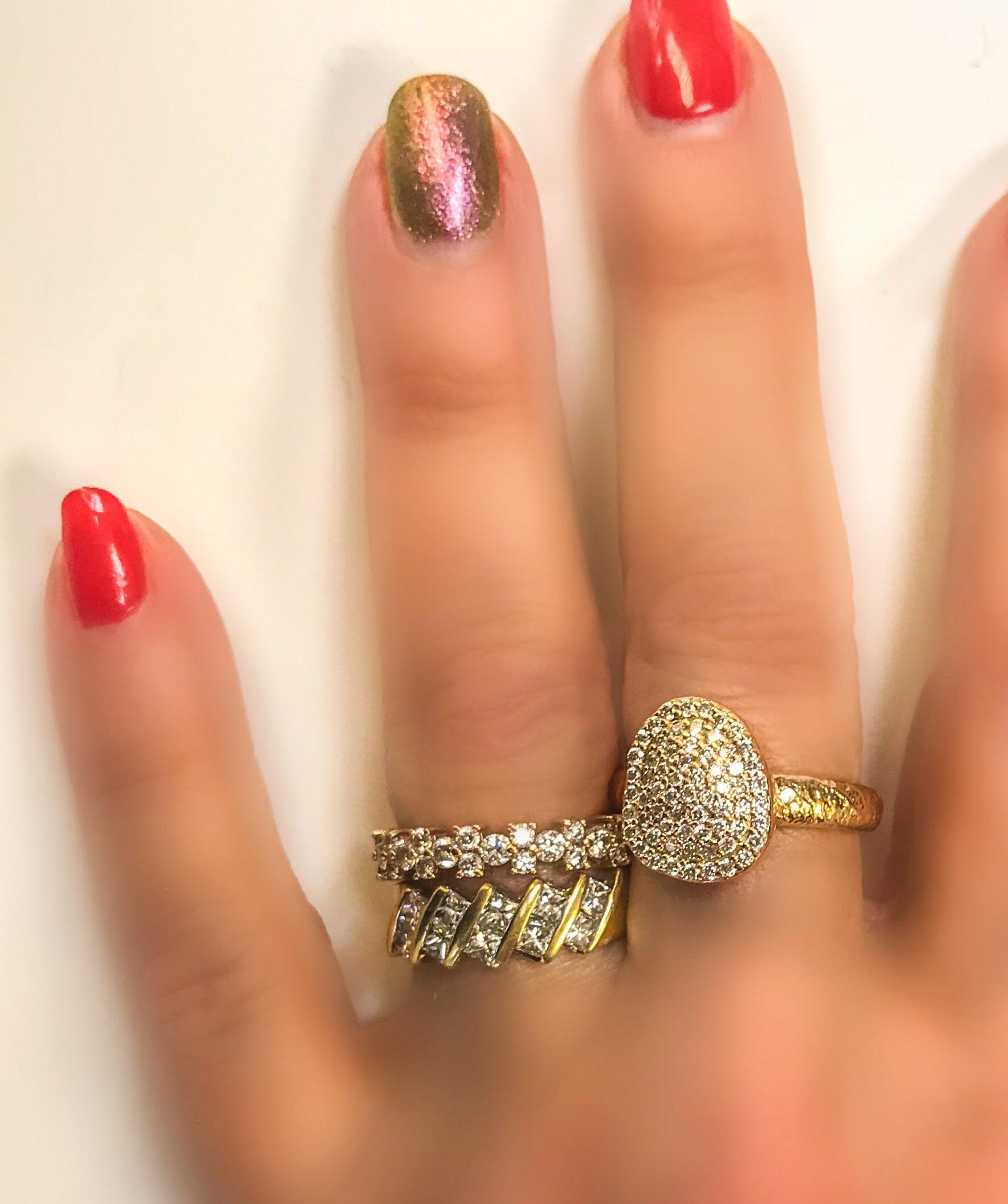 Pave Diamond Rose Gold Textured Finish - Thenetjeweler