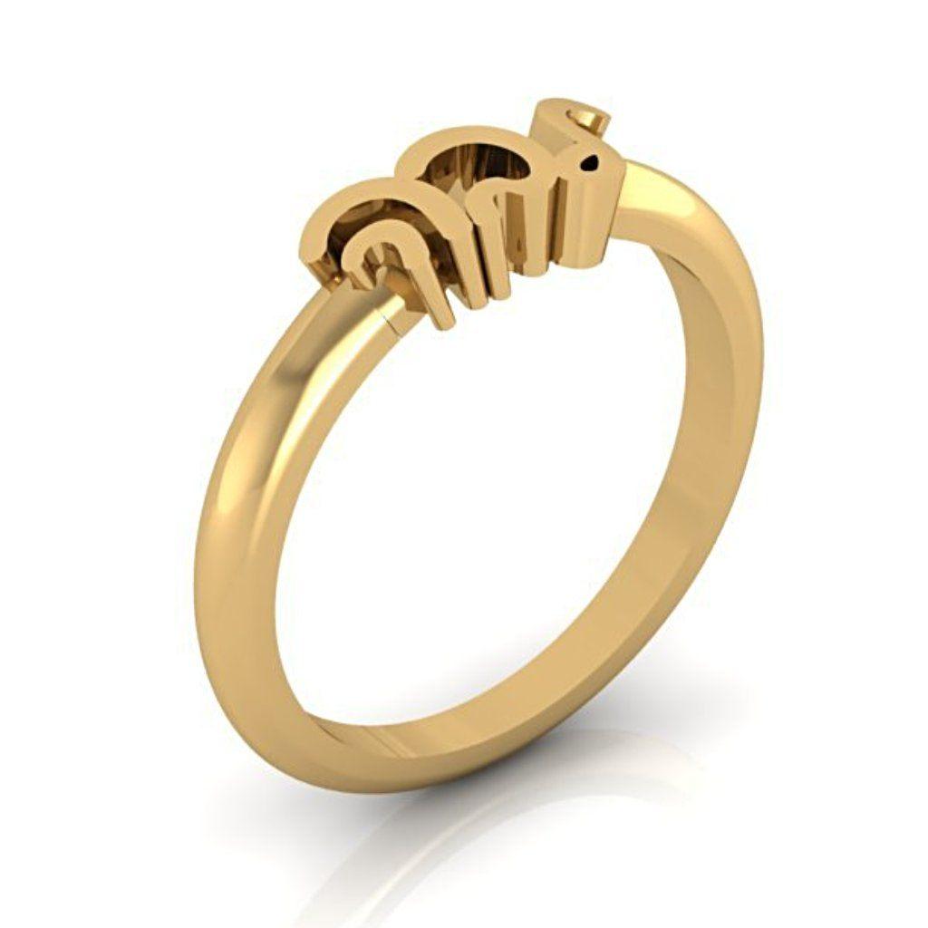 Personalized Name Ring 14K Yellow Gold - Thenetjeweler