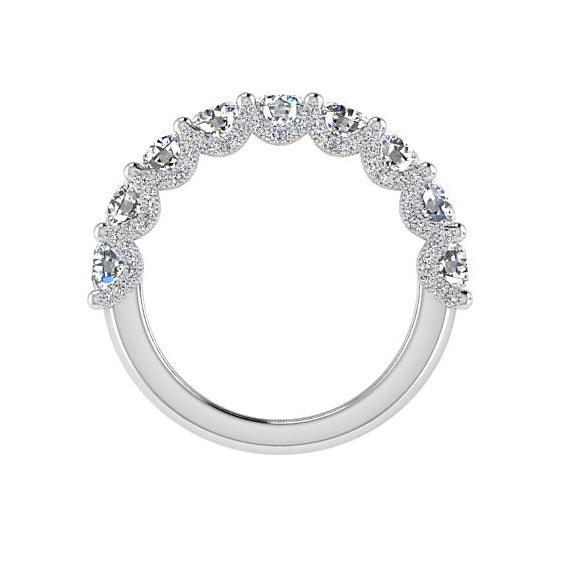 Diamond Half Eternity Ring White Gold (1.70CWT) - Thenetjeweler