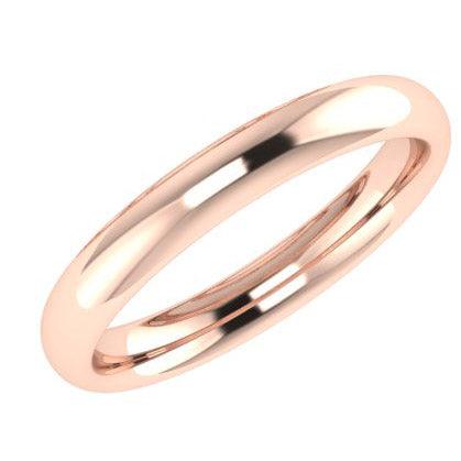 3mm Men's Wedding Ring Rose Gold Comfort Fit - Thenetjeweler