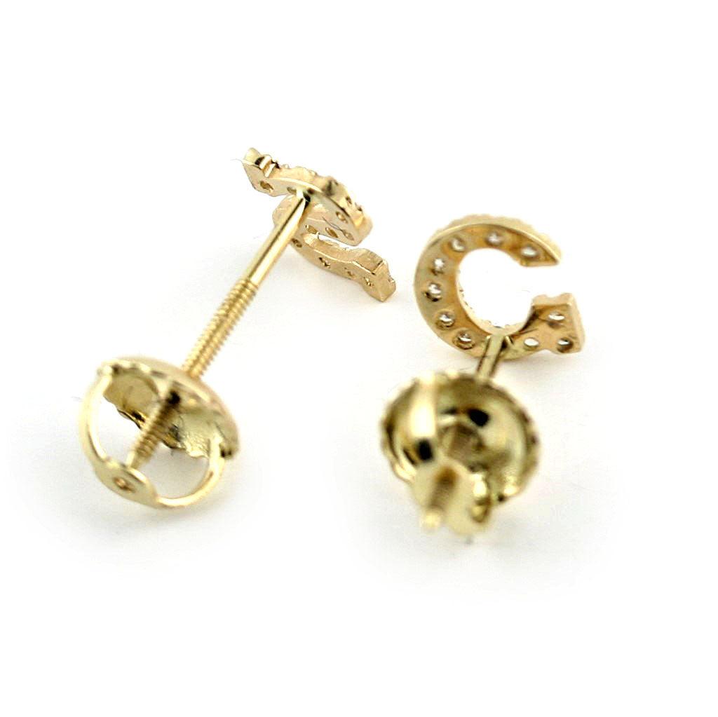Diamond Initial Stud Earrings 0.24CT - Thenetjeweler