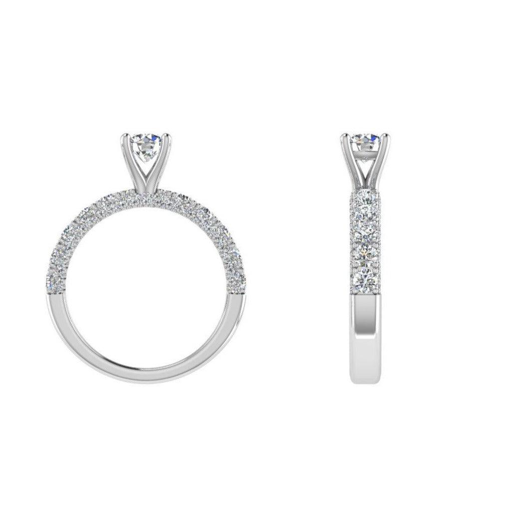 Engagement Ring and Half Eternity White Gold - Thenetjeweler