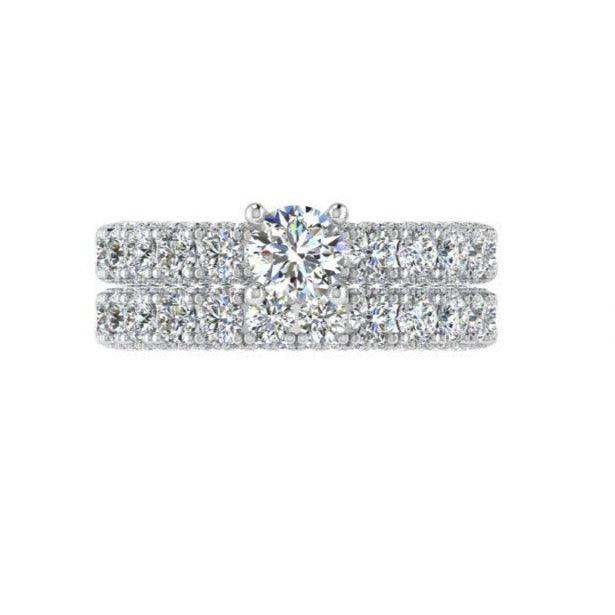 Engagement Ring and Half Eternity White Gold - Thenetjeweler