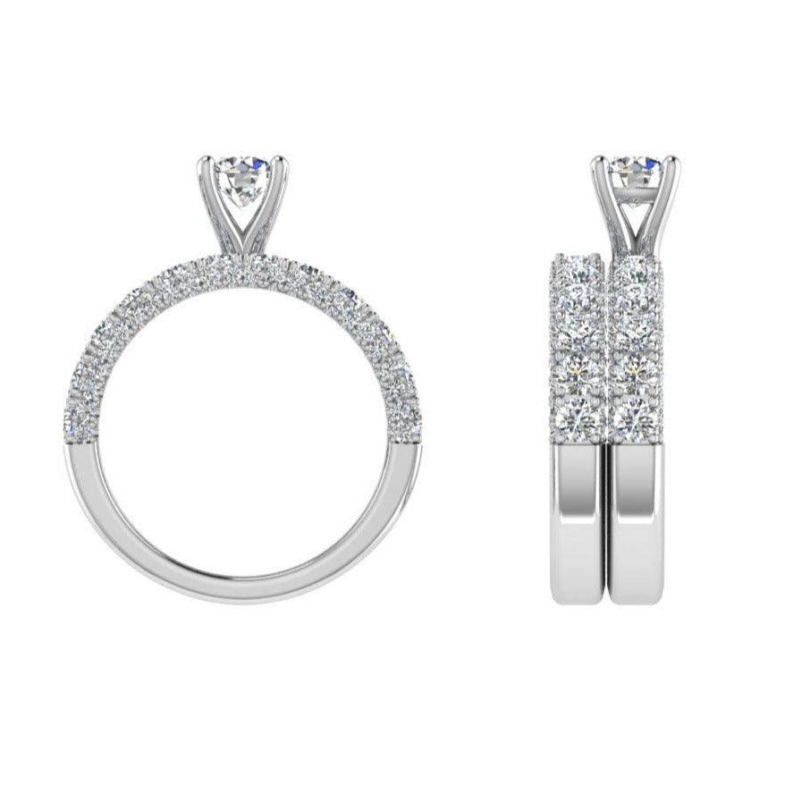Engagement Ring and Half Eternity White Gold - Thenetjeweler