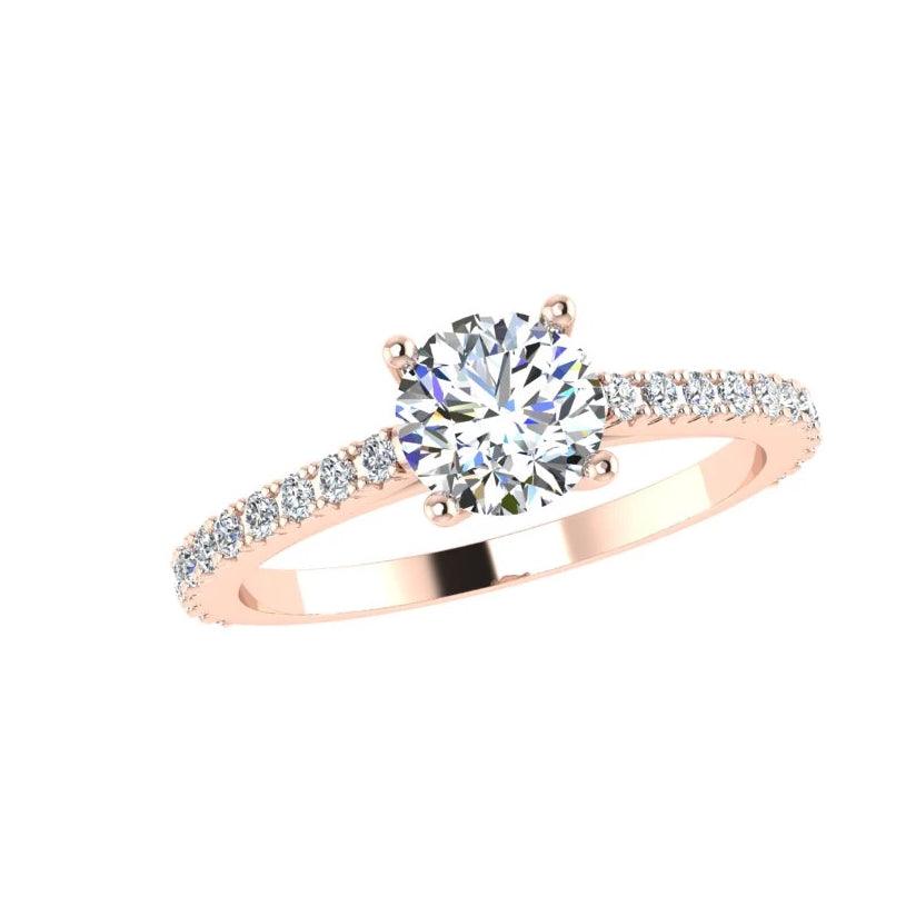 Round Diamond Engagement Ring Side Stones (0.30 ct.tw. 18K) - Thenetjeweler
