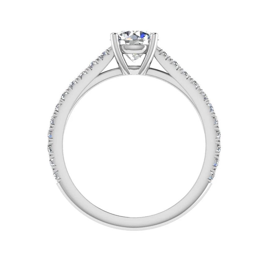 Round Diamond Engagement Ring Side Stones (0.30 ct.tw. 18K) - Thenetjeweler