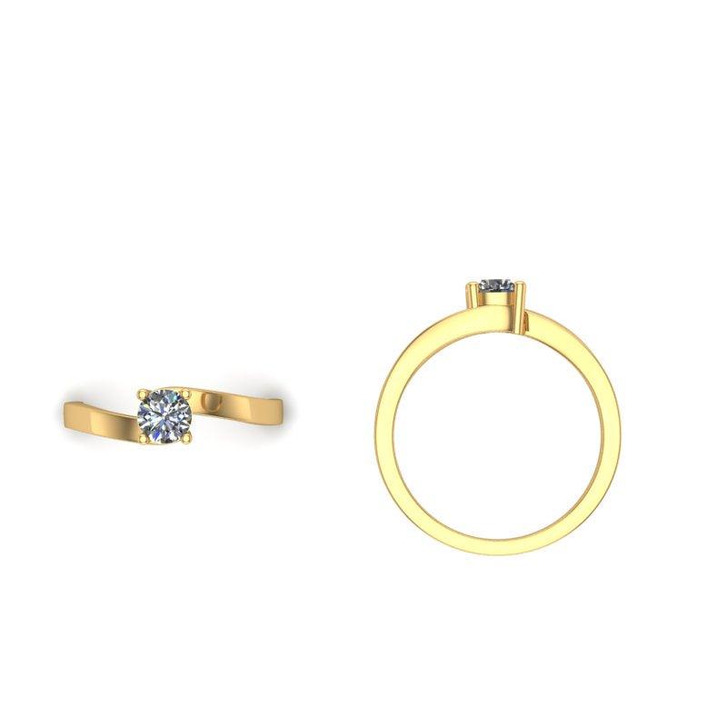 Single Diamond Modern Engagement Ring - Thenetjeweler
