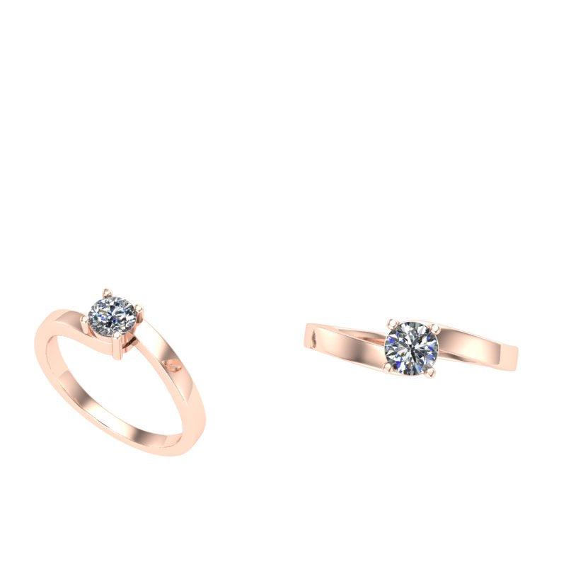 Single Diamond Modern Engagement Ring - Thenetjeweler
