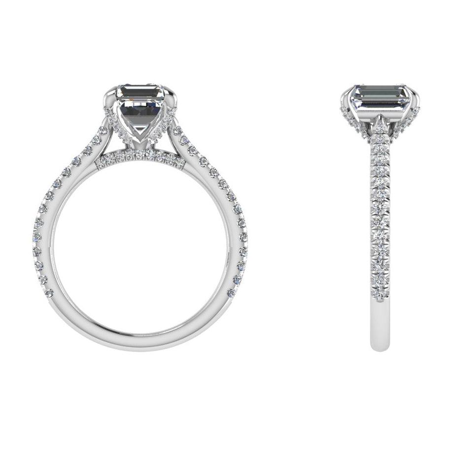 Princess Cut Diamond Side Stones Engagement Ring - Thenetjeweler