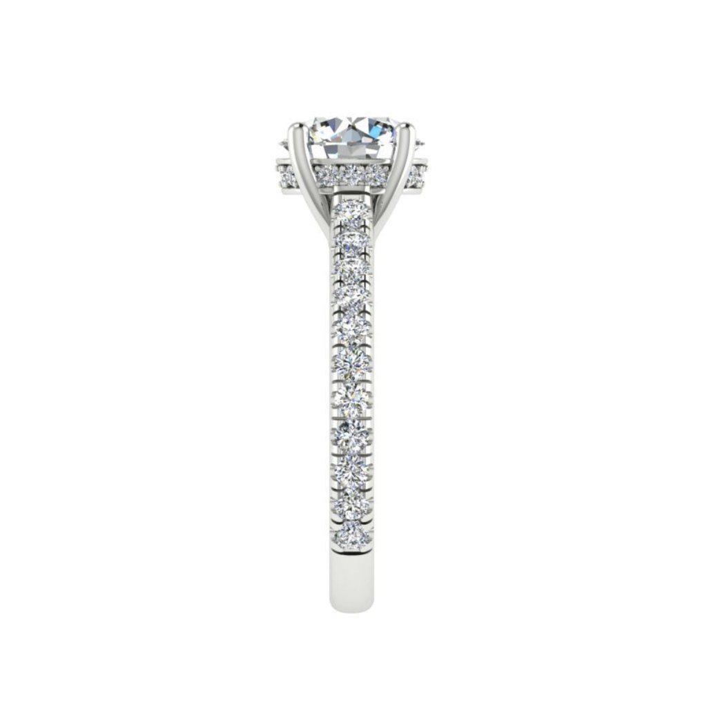 Round Diamond Engagement Ring 18K Gold Setting (1.07 ct. tw) - Thenetjeweler