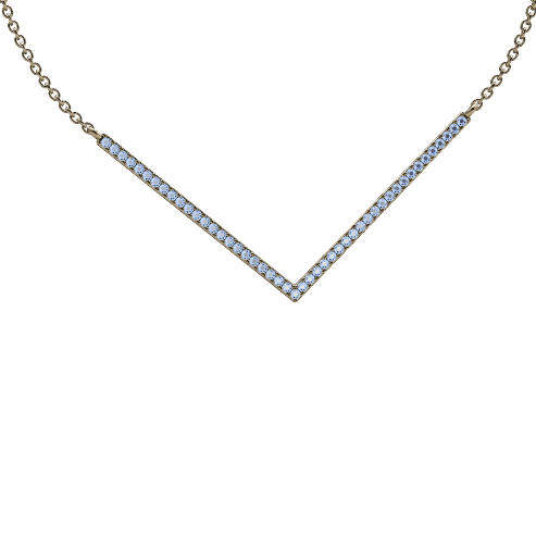 V Shape Diamond Necklace - Thenetjeweler